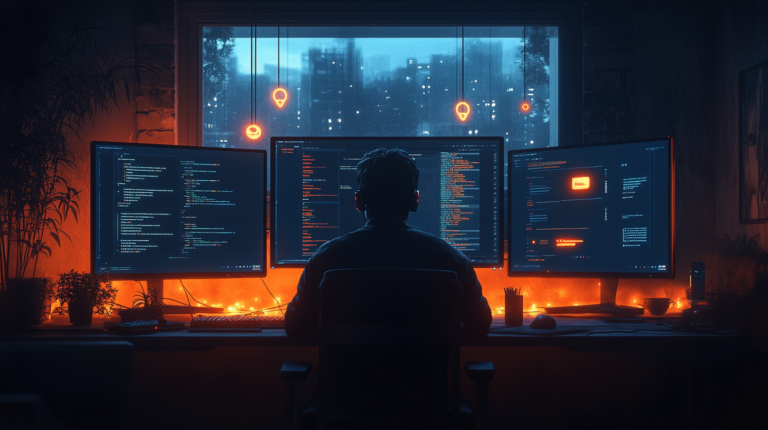 The lonely late-night builder