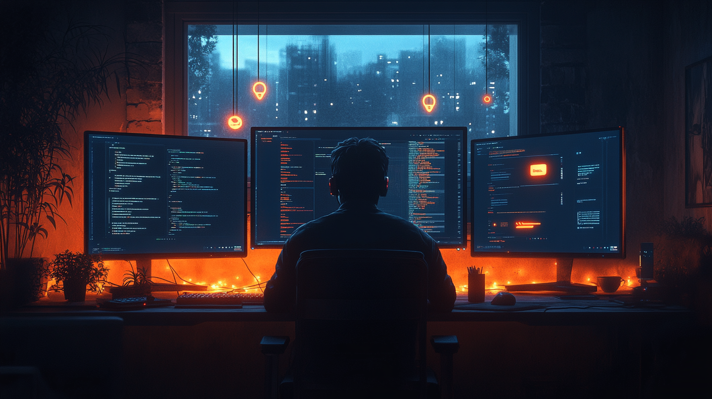 The lonely late-night builder