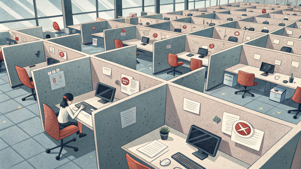 The human review station, empty — support automation without the gate