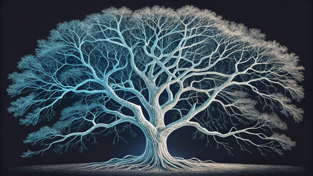 A formal proof tree where one branch terminates at empty space