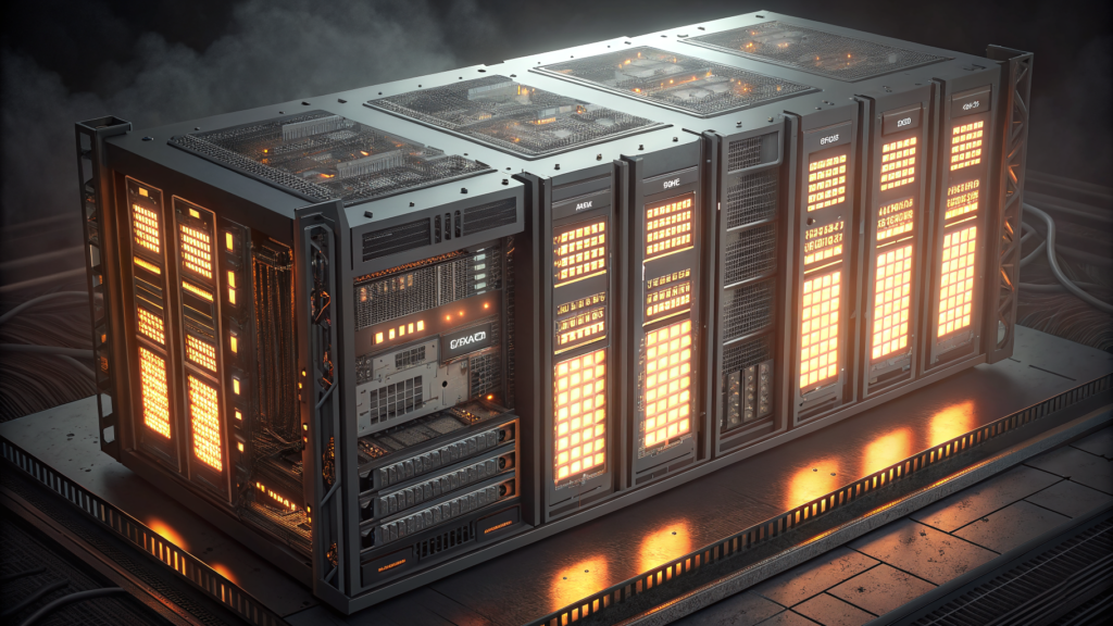 Dense GPU racks form the compute core of Japan's FRONTia physical AI factory