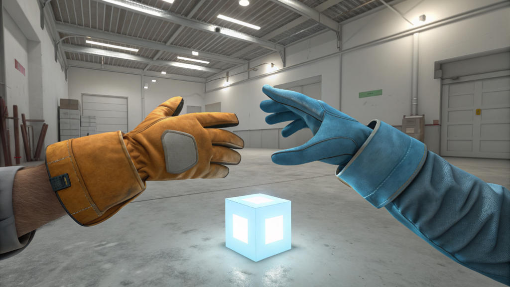 Two hands in different-colored gloves reaching toward the same glowing object, separated by a hair of space — the gap between independent and vendor benchmark scores