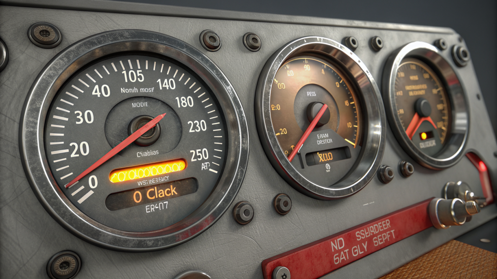 Two gauges measuring equivalent workload types: one at full capacity, one with sectors mechanically locked out by a safety…